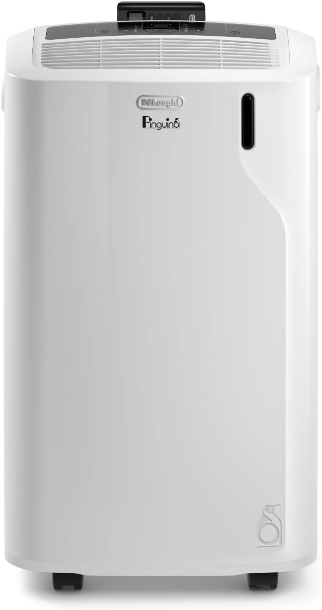 De'Longhi Pinguino - 3-in-1 Mobiles Klimagerät, für Räume bis 27 m², mit Luftentfeuchter & Ventilator, 9400 BTU, Leiser Betrieb, Fernbedienung, 24h-Timer, Energieeffizienzklasse A (PACEM82)