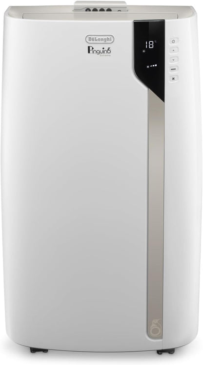 De'Longhi Pinguino Extreme - Mobiles Klimagerät, für Räume bis 33,5 m², mit Luftentfeuchter & Ventilator, 8900 BTU, Leiser Betrieb, Eco-Real-Feel, 24h-Timer, Energieeffizienzklasse A+ (PACEX93)