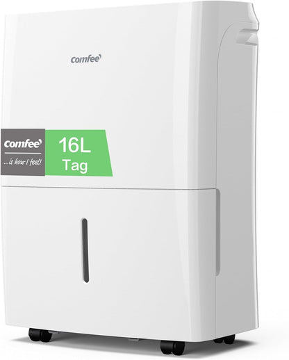 Comfee Luftentfeuchter 16L,Raumgröße ca. 80m³(32m²),Smart modu,Timer 24H,Wassertank 3L,APP-fähig, Weiß, MDDF-16DEN7-WF