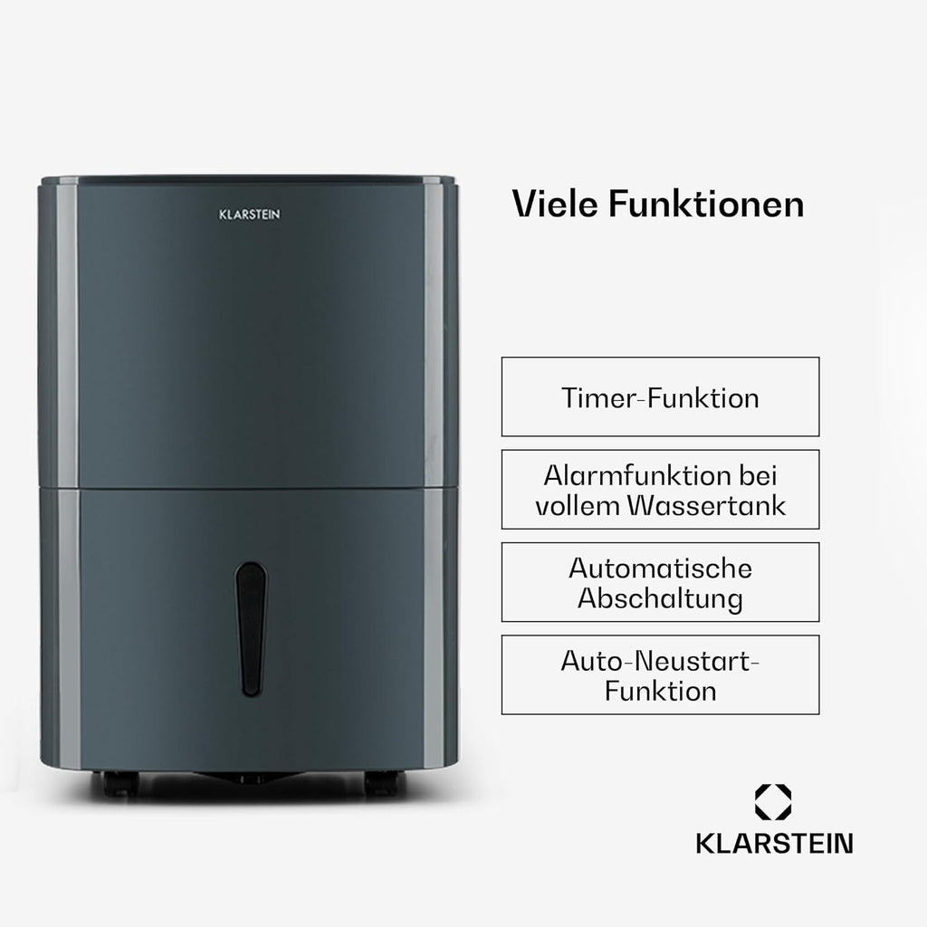 Klarstein Luftentfeuchter & Luftreiniger Elektrisch, 20 L Raumentfeuchter Klein für Wohnung Schlafzimmer Badezimmer Keller, Effizienter Bad/Raum Entfeuchter, Elektrischer & Kleiner Luftentfeuchter