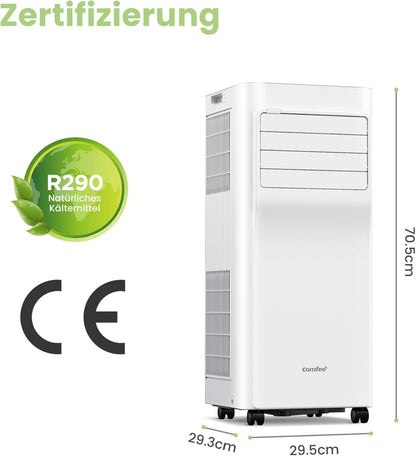 Comfee Mobiles Klimagerät Breezy Cool Pro 2.6,9000 BTU 2,6kW, Kühlen&Ventilieren&Entfeuchten,APP-Steuerung,Raumgröße bis 88m³(33㎡),Mobile Klimaanlage mit Abluftschlauch [Energieklasse A]