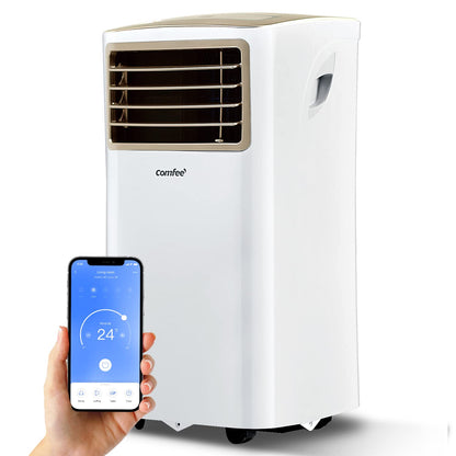Comfee Mobiles Klimagerät Breezy Cool Pro 2.6,9000 BTU 2,6kW, Kühlen&Ventilieren&Entfeuchten,APP-Steuerung,Raumgröße bis 88m³(33㎡),Mobile Klimaanlage mit Abluftschlauch [Energieklasse A]