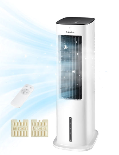 Midea Sensicool Luftkühler mit 7L Wasserkühlung | Mobile Klimaanlage ohne Abluftschlauch | Ventilator mit Wasserkühlung | 2000m³/h Verdunstungskühler, 6 Geschwindigkeiten, Touch-Display (Blau)