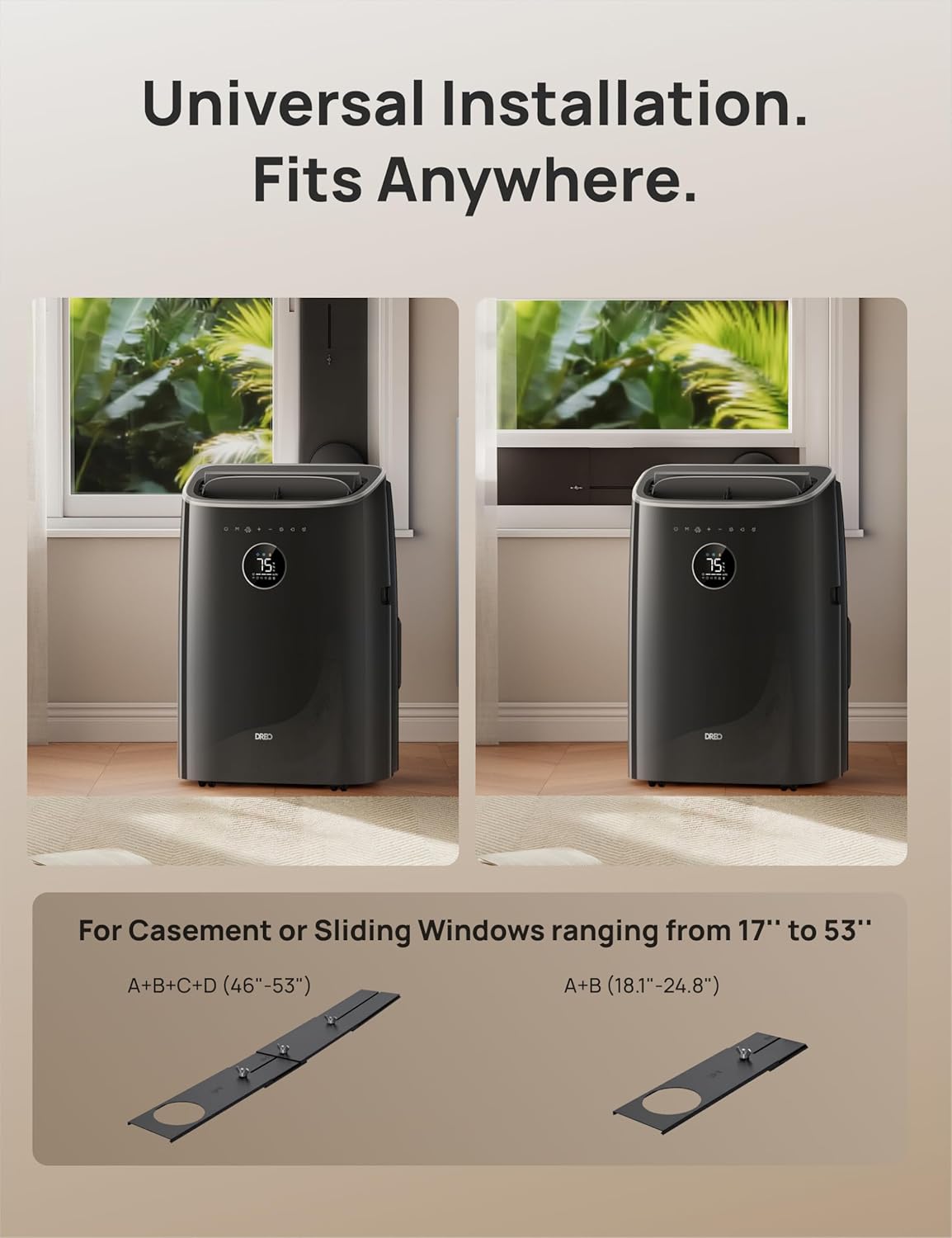 Dreo Portable Air Conditioners with APP/Voice/Remote Control, AC Unit for Bedroom, 24h Timer with Fan & Dehumidifier, Smart Air Conditioner for Indoors, Room, Office, Includes AC Unit Window Kit