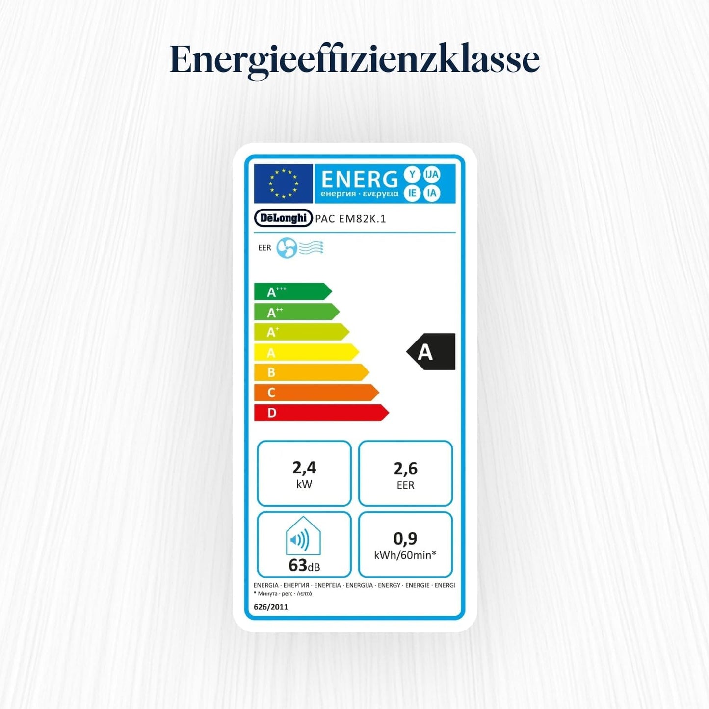 De'Longhi Pinguino - 3-in-1 Mobiles Klimagerät, für Räume bis 27 m², mit Luftentfeuchter & Ventilator, 9400 BTU, Leiser Betrieb, Fernbedienung, 24h-Timer, Energieeffizienzklasse A (PACEM82)