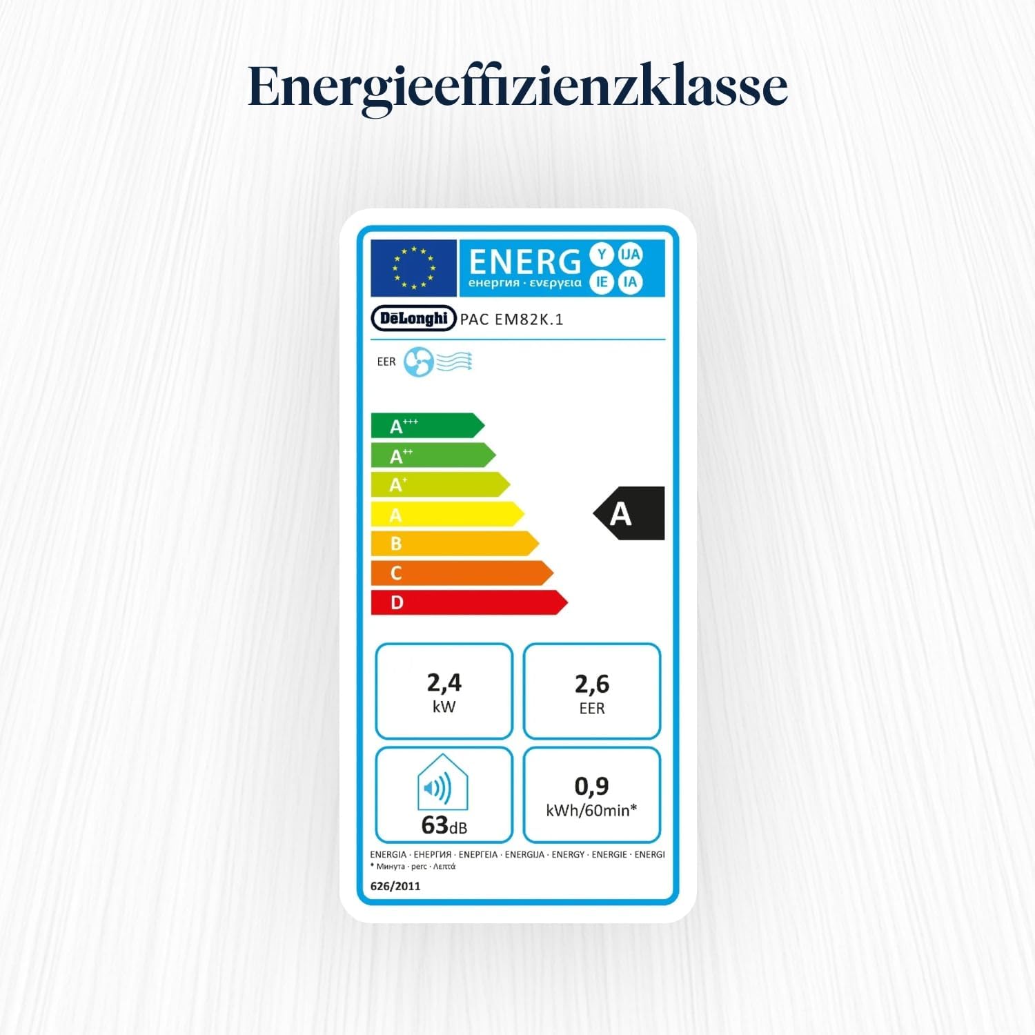 De'Longhi Pinguino - 3-in-1 Mobiles Klimagerät, für Räume bis 27 m², mit Luftentfeuchter & Ventilator, 9400 BTU, Leiser Betrieb, Fernbedienung, 24h-Timer, Energieeffizienzklasse A (PACEM82)