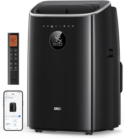 Dreo Portable Air Conditioners with APP/Voice/Remote Control, AC Unit for Bedroom, 24h Timer with Fan & Dehumidifier, Smart Air Conditioner for Indoors, Room, Office, Includes AC Unit Window Kit