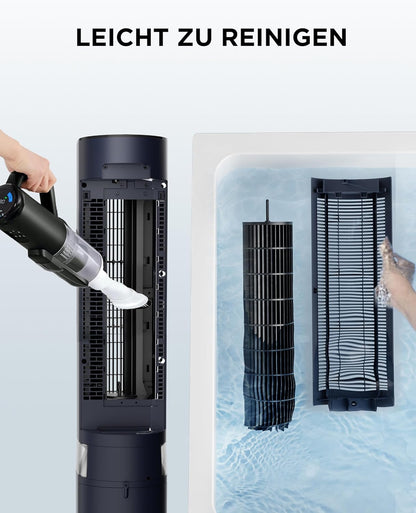 Midea Sensicool Luftkühler mit 7L Wasserkühlung | Mobile Klimaanlage ohne Abluftschlauch | Ventilator mit Wasserkühlung | 2000m³/h Verdunstungskühler, 6 Geschwindigkeiten, Touch-Display (Blau)