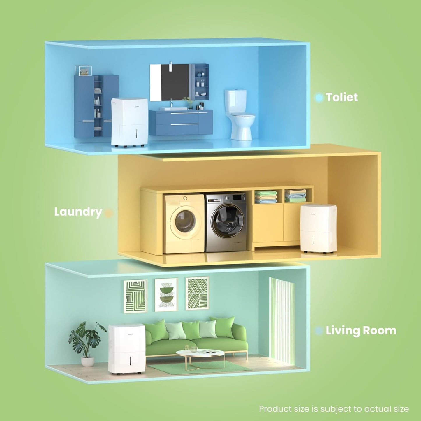 Comfee Luftentfeuchter 16L,Raumgröße ca. 80m³(32m²),Smart modu,Timer 24H,Wassertank 3L,APP-fähig, Weiß, MDDF-16DEN7-WF