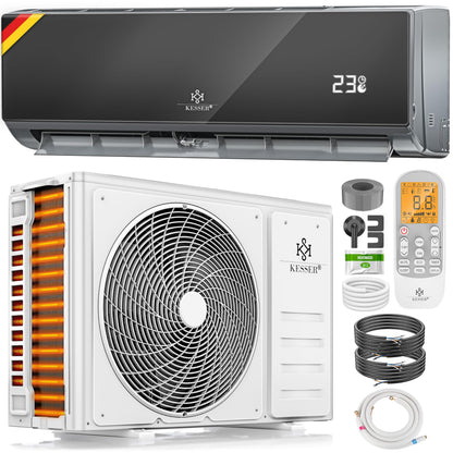 KESSER® Klimaanlage Set Split, WiFi/App Funktion Klimagerät, Kühlen A++/Heizen A+, 9000 BTU/h (2.600W) sehr leise, Kältemittel R32, Fernbedienung, Timerfunktion, Montagematerial, Weiß